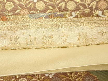平和屋着物●西陣　服部織物謹製　六通柄袋帯　唐織　桃山錦文様　金糸　正絹　逸品　CABD4243dy