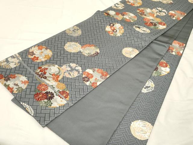 平和屋着物●唐織・西陣の老舗・名門・藤原織物　六通柄袋帯　草花丸文　金銀糸　正絹　逸品　CABD4244dy