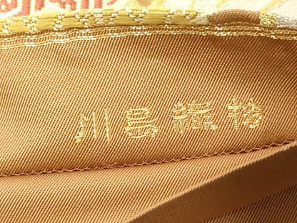 平和屋着物●西陣　川島織物　六通柄　本袋帯　唐織　草花文　金銀糸　正絹　逸品　CABD4246dy