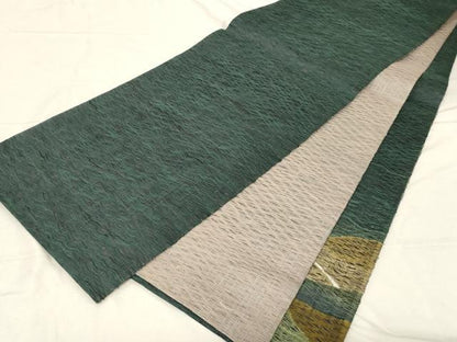 平和屋着物▽両面　太鼓柄袋帯　スリーシーズン　春夏秋　櫛織　抽象文　正絹　逸品　未使用　CABD4257dy