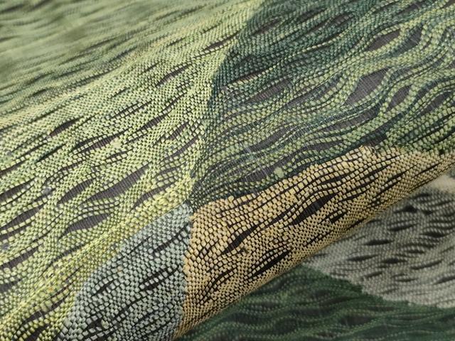平和屋着物▽両面　太鼓柄袋帯　スリーシーズン　春夏秋　櫛織　抽象文　正絹　逸品　未使用　CABD4257dy