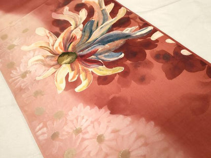 平和屋着物●アンティーク　大正ロマン　塩瀬　丸帯　手描き　乱菊　正絹　逸品　CABD4264dy