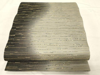平和屋着物▽全通柄袋帯 スリーシーズン 春夏秋 横段霞文 金糸 正絹 逸品 CABD4271dy