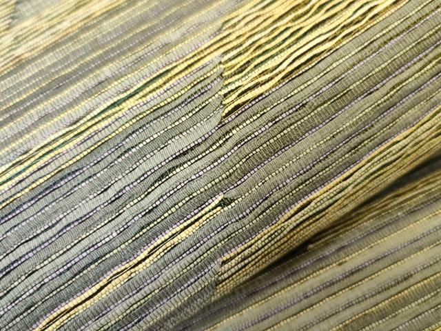 平和屋着物●両面　六通柄袋帯　幾何学文　金糸　正絹　逸品　未使用　CABD4273dy