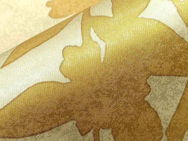 平和屋着物●おかべみつこ　六通柄袋帯　草花文　金糸　引箔　正絹　逸品　CABD4282dy