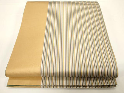 平和屋着物●両面　全通柄袋帯　縞　正絹　逸品　CABD4285dy