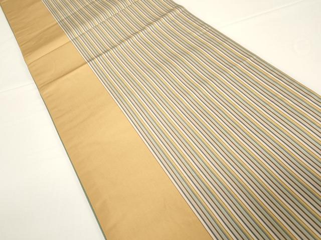 平和屋着物●両面　全通柄袋帯　縞　正絹　逸品　CABD4285dy