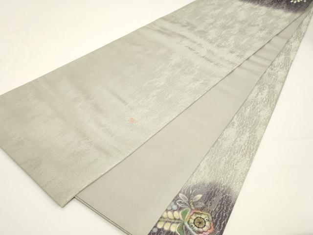 平和屋着物●六通柄袋帯　作家物　辻が花　銀通し地　正絹　逸品　CABD4287dy