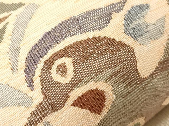 平和屋着物●太鼓柄袋帯　すくい織　花鳥丸文　正絹　逸品　CABD4290dy
