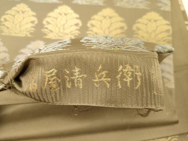 平和屋着物●西陣織　陰山織物謹製　箔屋清兵衛　六通柄袋帯　唐織　草花文　名物裂　金糸　正絹　逸品　CABD4299dy