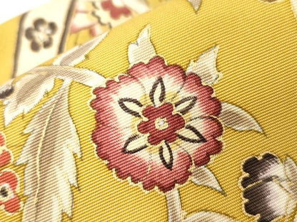 平和屋着物●塩瀬　つけ帯　更紗花文　金彩　正絹　逸品　未使用　CABD4302dy