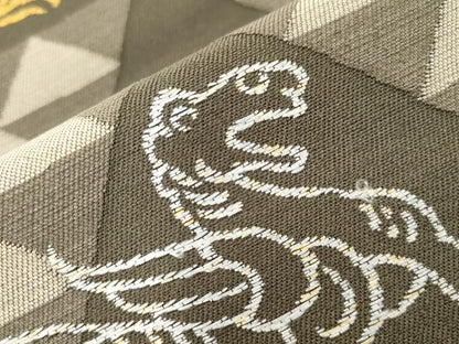 平和屋着物●つけ帯　鳥獣文　金糸　正絹　逸品　CABD4304dy
