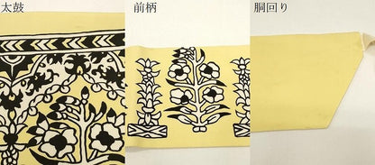平和屋着物●塩瀬　つけ帯　草花文　正絹　逸品　CABD4305dy