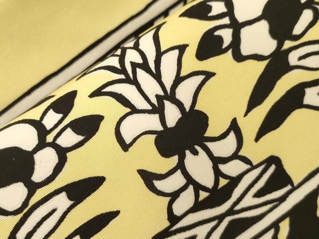 平和屋着物●塩瀬　つけ帯　草花文　正絹　逸品　CABD4305dy