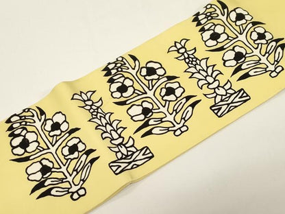 平和屋着物●塩瀬　つけ帯　草花文　正絹　逸品　CABD4305dy