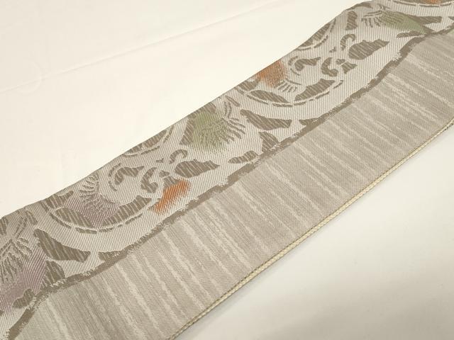 平和屋着物●伝統工芸士　意匠部門　古賀勝幸　つけ帯　紬の里　唐草文　正絹　逸品　未使用　CABD4306dy