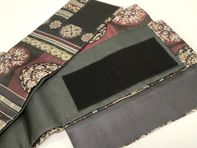 平和屋着物●ワンタッチつけ帯　櫛織　草花丸文　正絹　逸品　CABD4307dy