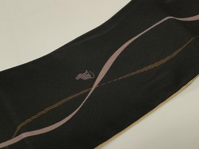 平和屋着物●つけ帯　猫　シルエット　黒地　CABD4308dy