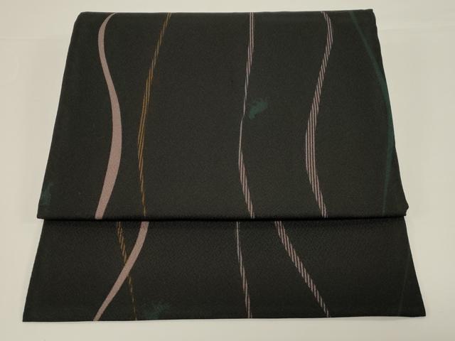 平和屋着物●つけ帯　猫　シルエット　黒地　CABD4308dy