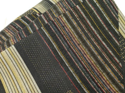 平和屋着物●ワンタッチつけ帯　切嵌　縞　さが美扱い　正絹　逸品　CABD4312dy
