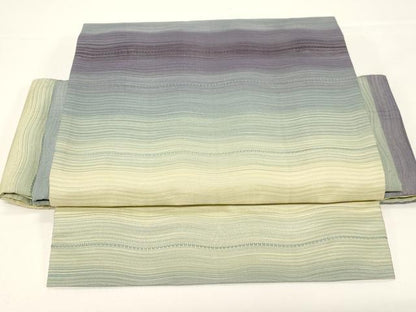 平和屋着物●ワンタッチつけ帯　横段文　さが美扱い　正絹　逸品　CABD4313dy