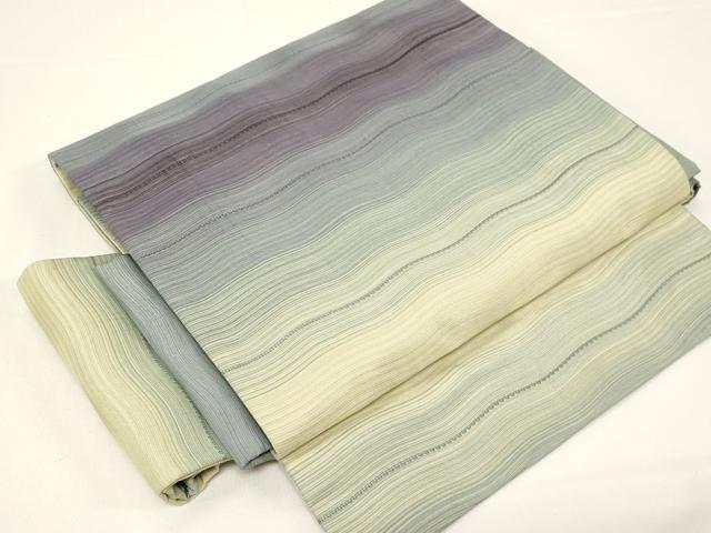平和屋着物●ワンタッチつけ帯　横段文　さが美扱い　正絹　逸品　CABD4313dy