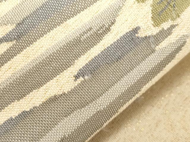 平和屋着物●爪掻き本綴れ　八寸名古屋帯　草花文　金糸　正絹　逸品　CABD4317dy