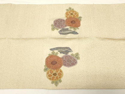 平和屋着物●爪掻き本綴れ　八寸名古屋帯　草花文　金糸　正絹　逸品　CABD4317dy