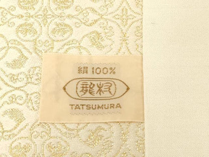 平和屋着物●龍村美術織物　九寸開き名古屋帯　葡萄唐草文錦　金糸　正絹　逸品　CABD4322dy