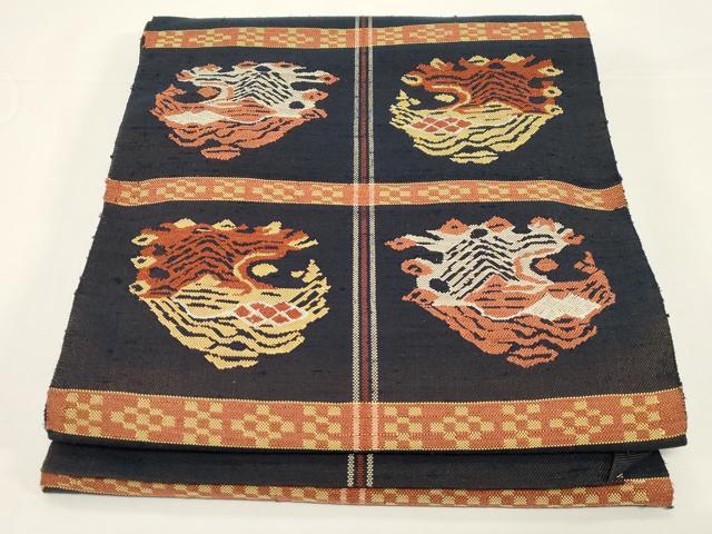平和屋着物●八寸名古屋帯　龍村平蔵柄　甲比丹孔雀　正絹　逸品　CABD4323dy