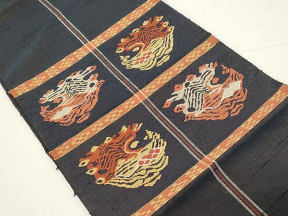 平和屋着物●八寸名古屋帯　龍村平蔵柄　甲比丹孔雀　正絹　逸品　CABD4323dy
