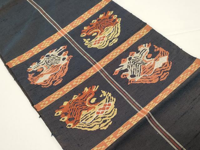 平和屋着物●八寸名古屋帯　龍村平蔵柄　甲比丹孔雀　正絹　逸品　CABD4323dy
