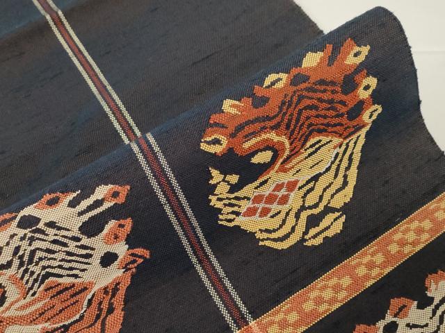 平和屋着物●八寸名古屋帯　龍村平蔵柄　甲比丹孔雀　正絹　逸品　CABD4323dy