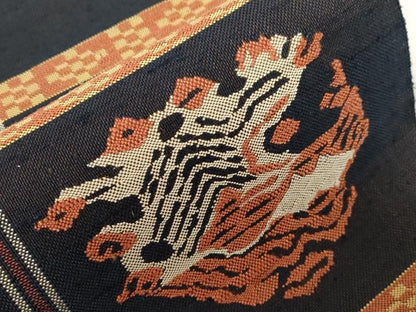 平和屋着物●八寸名古屋帯　龍村平蔵柄　甲比丹孔雀　正絹　逸品　CABD4323dy