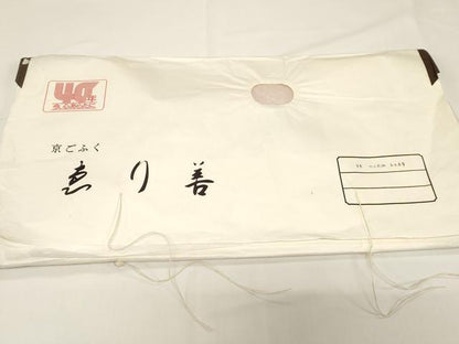 平和屋着物●塩瀬　九寸名古屋帯　けしの花柄　金彩　えり善扱い　たとう紙付き　正絹　逸品　CABD4324dy