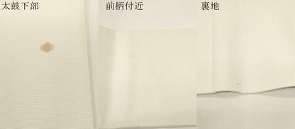 平和屋着物●塩瀬　九寸名古屋帯　手描き　草花文　正絹　逸品　CABD4325dy
