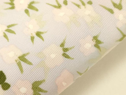 平和屋着物●塩瀬　九寸名古屋帯　手描き　草花文　正絹　逸品　CABD4325dy