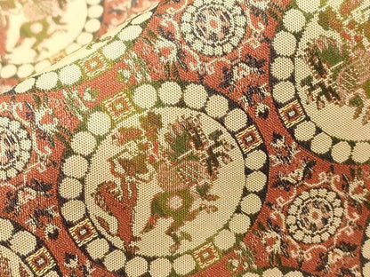 平和屋着物●龍村美術織物　九寸開き名古屋帯　獅子狩文錦　正絹　逸品　CABD4332dy