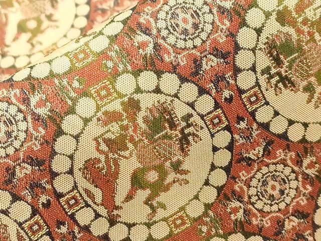 平和屋着物●龍村美術織物　九寸開き名古屋帯　獅子狩文錦　正絹　逸品　CABD4332dy