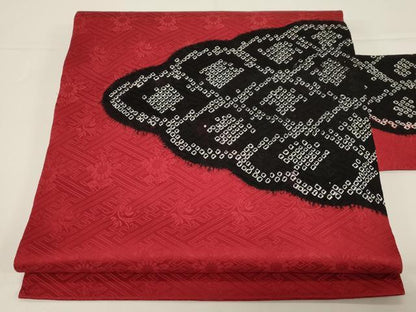 平和屋着物●九寸名古屋帯　総絞り　雲取り文　正絹　逸品　CABD4334dy