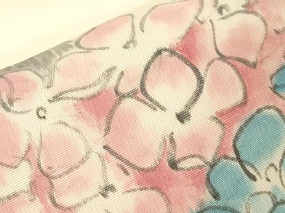 平和屋着物●塩瀬　九寸名古屋帯　作家物　手描き　紫陽花　正絹　逸品　CABD4335dy