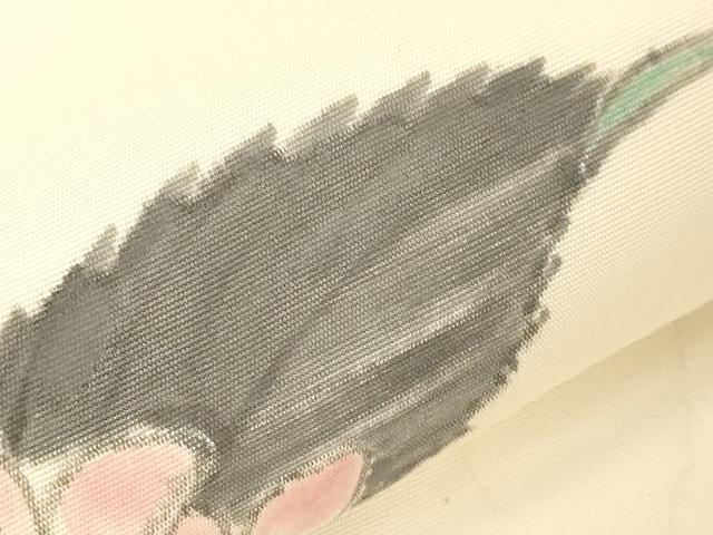 平和屋着物●塩瀬　九寸名古屋帯　作家物　手描き　紫陽花　正絹　逸品　CABD4335dy
