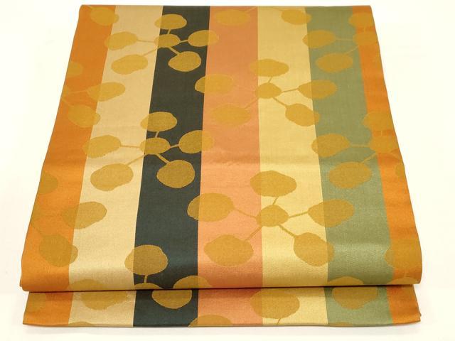 平和屋着物●九寸開き名古屋帯　梅鉢文　正絹　逸品　CABD4343dy