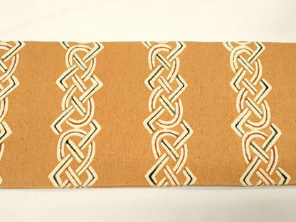 平和屋着物●九寸名古屋帯　紬地　型染め　幾何学文　正絹　逸品　CABD4344dy