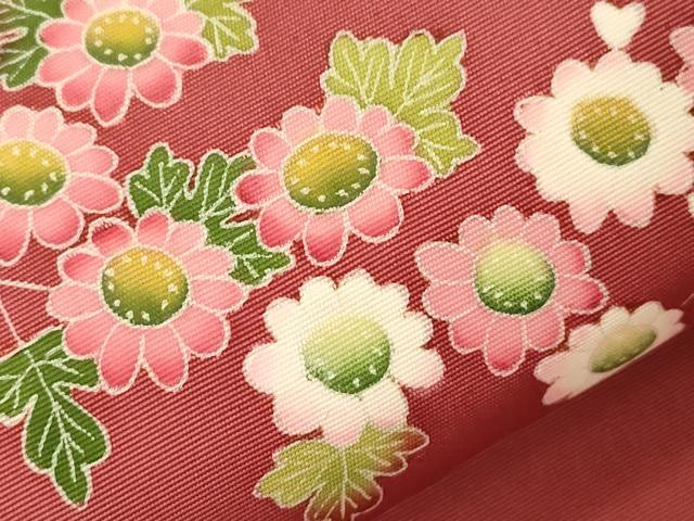 平和屋着物●塩瀬　九寸名古屋帯　友禅　作家物　陶器花文　正絹　逸品　未使用　CABD4345dy