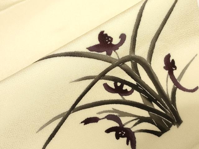 平和屋着物●九寸名古屋帯　草花文　鬼しぼ縮緬　正絹　逸品　CABD4350dy