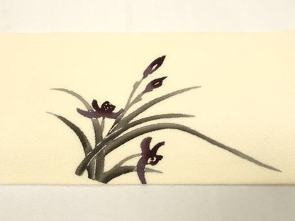 平和屋着物●九寸名古屋帯　草花文　鬼しぼ縮緬　正絹　逸品　CABD4350dy