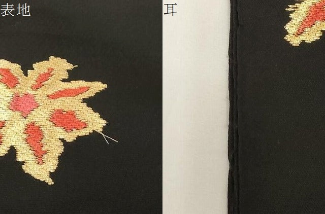 平和屋着物●六通柄　本袋帯　龍村平蔵柄　モール双花　黒地　金銀糸　正絹　逸品　CABD4368dy