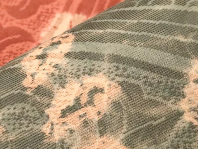 平和屋着物●全通柄袋帯　輪奈織　絞り　草花文　正絹　逸品　CABD4373dy