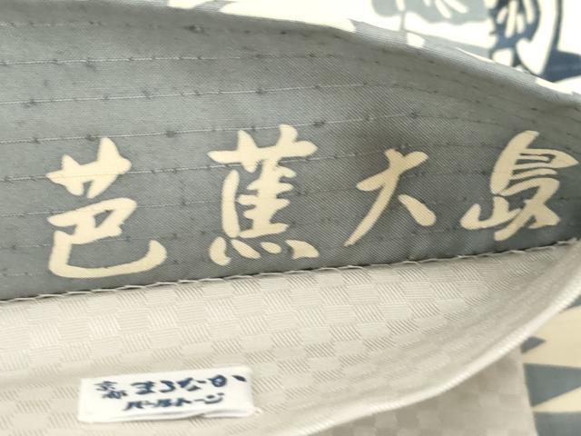 平和屋着物●全通柄袋帯　花絲芭蕉大島　藍　型染め　草花丸文　正絹　逸品　未使用　CABD4374dy